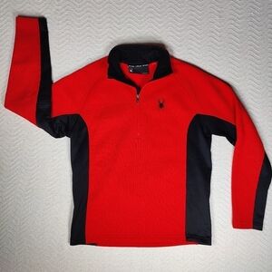 Spyder Outbound  Half Zip Jacket Men’s Small Red Black Zippered Pockets